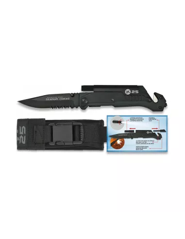 Navaja tactica pedernal y linterna - K25