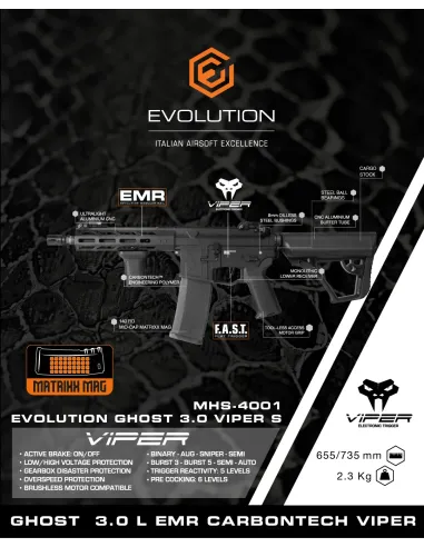 Fusil M4 Ghost 3.0 Viper S - Evolution