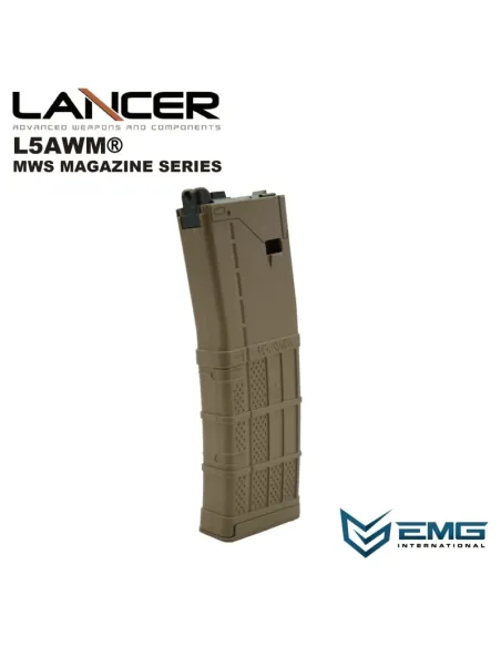 Cargador Gas MWS GBB Lancer L5 AWA 35 Bolas - Angry Gun