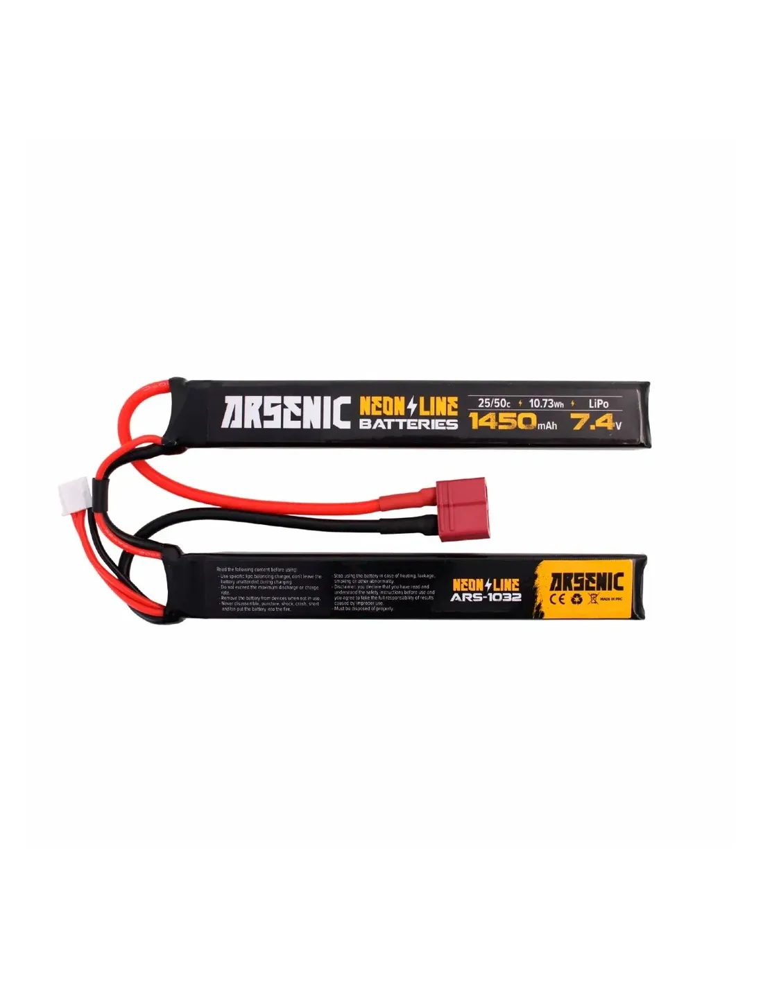 Batería Lipo 7.4v 1450mAh 25/50c T-Dean - ARSENIC
