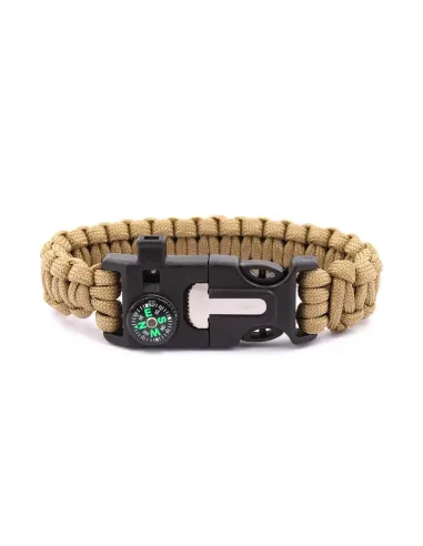 Pulsera Paracord con Pedernal y Brujula - IMMORTAL