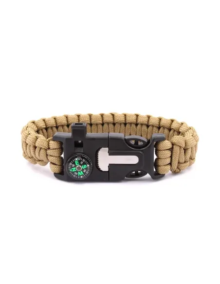 Pulsera Paracord con Pedernal y Brujula - IMMORTAL