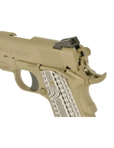 Pistola GBB Colt M45A1 Combat Unit - TAN  - EMG