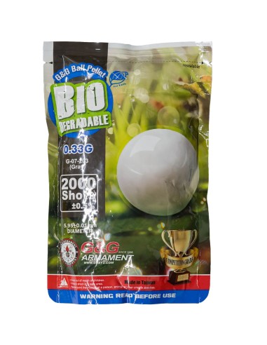 Bolas G&G bio 0.33g - 2000bbs - Grises